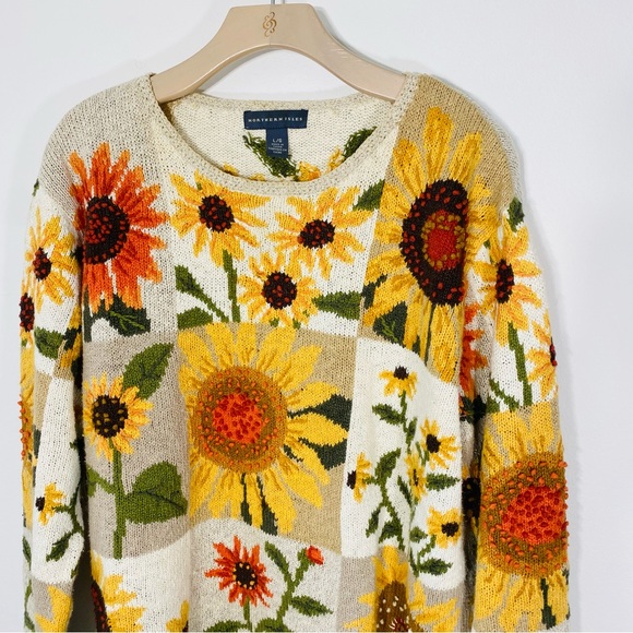 Vintage | Sweaters | Vintage Northern Isles Sunflower Pattern Knit Sweater  Size Large | Poshmark